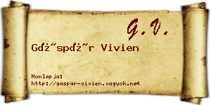 Gáspár Vivien névjegykártya